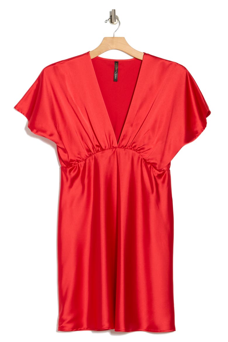 Deep V-Neck Cocktail Dress, Alternate, color, RED