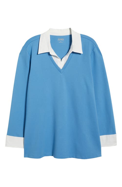 Jones New York Layered Look Long Sleeve Top In Blue