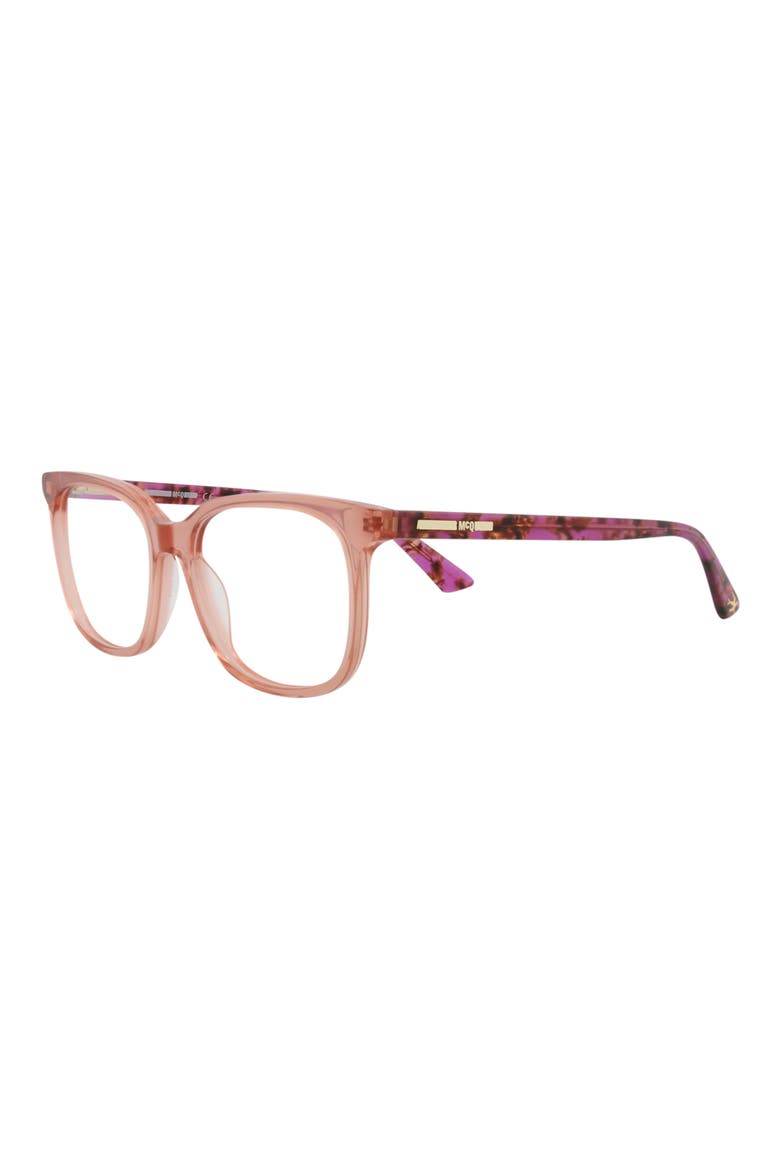52mm Square Optical Glasses, Alternate, color, PINK HAVANA