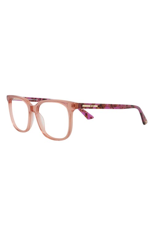 Alexander Mcqueen Mcqueen 52mm Square Optical Glasses In Pink Havana