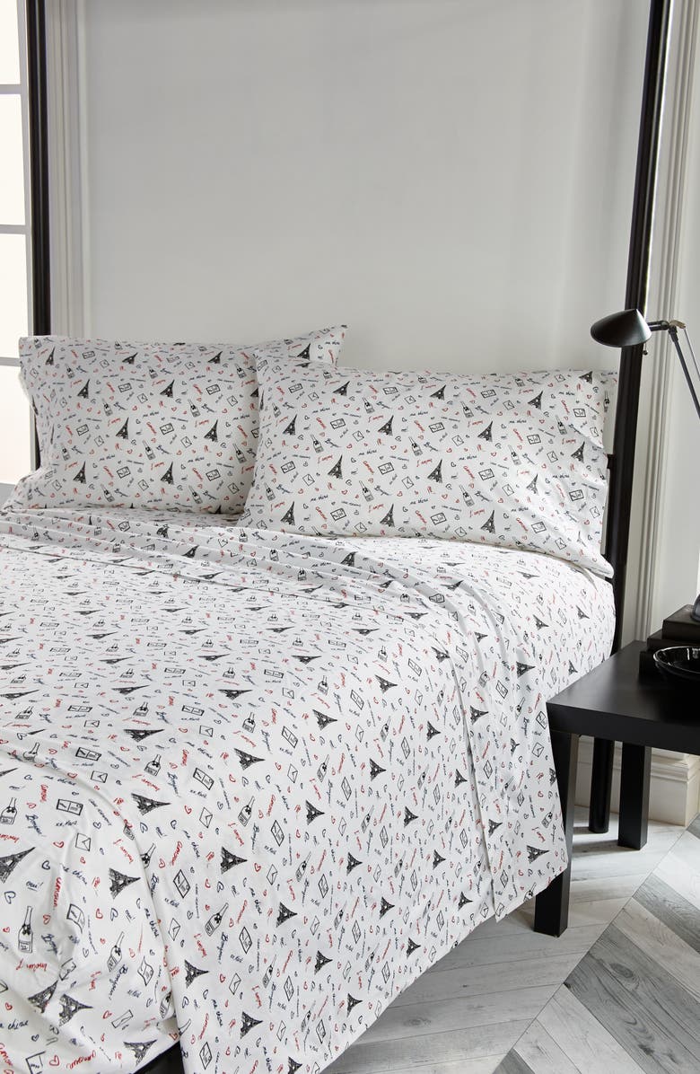 KARL LAGERFELD PARIS Love from Paris Sheet Set, Alternate, color,