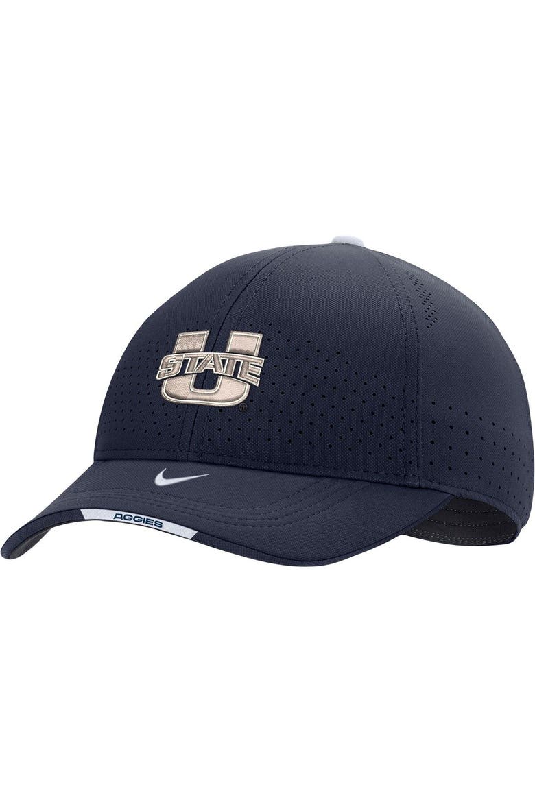 Men's Nike Navy Utah State Aggies 2022 Sideline Classic99 Swoosh Performance Flex Hat, Main, color, Navy