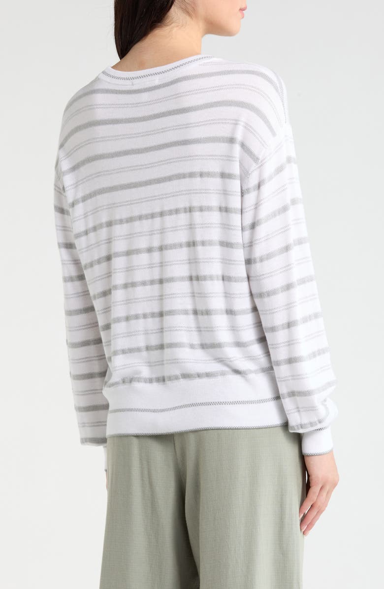 Splendid Finn Stripe Sweater, Alternate, color, Eucalyptus Green/ White