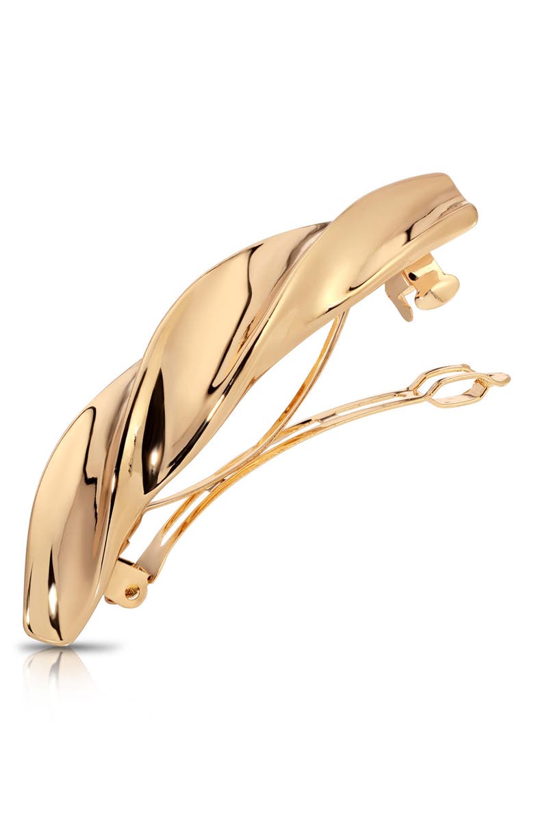 Ettika Golden Twist Barrette, Alternate, color, Gold