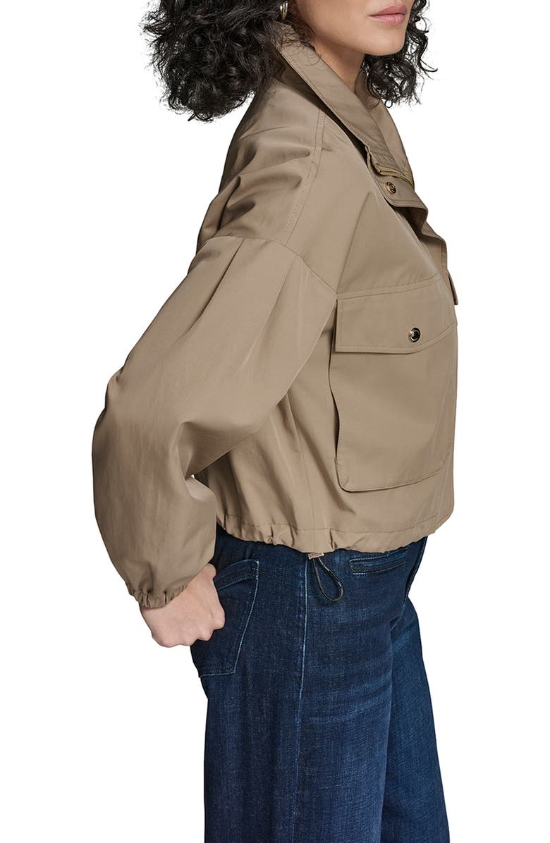 KARL LAGERFELD Water Resistant Crop Cotton Blend Bomber Jacket, Alternate, color, 