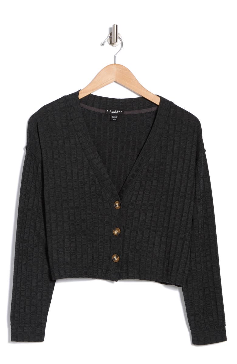 Billabong Keep On Button Front Crop Cardigan, Alternate, color, 