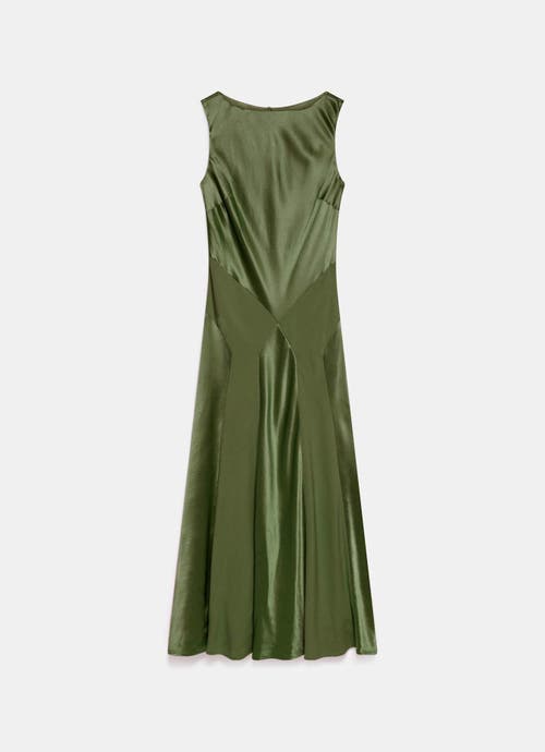 Mint Velvet Panelled Satin Maxi Dress In Brown