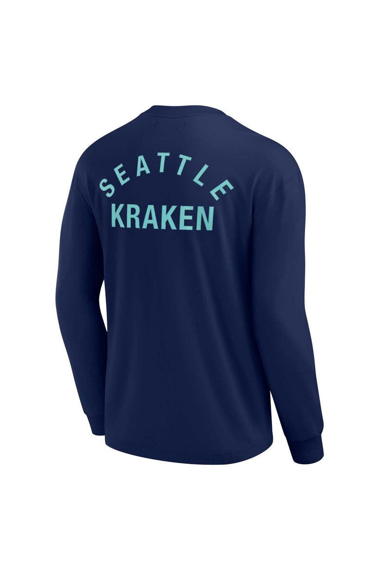 Unisex Fanatics Signature Navy Seattle Kraken Elements Super Soft Long Sleeve T-Shirt, Alternate, color, Navy