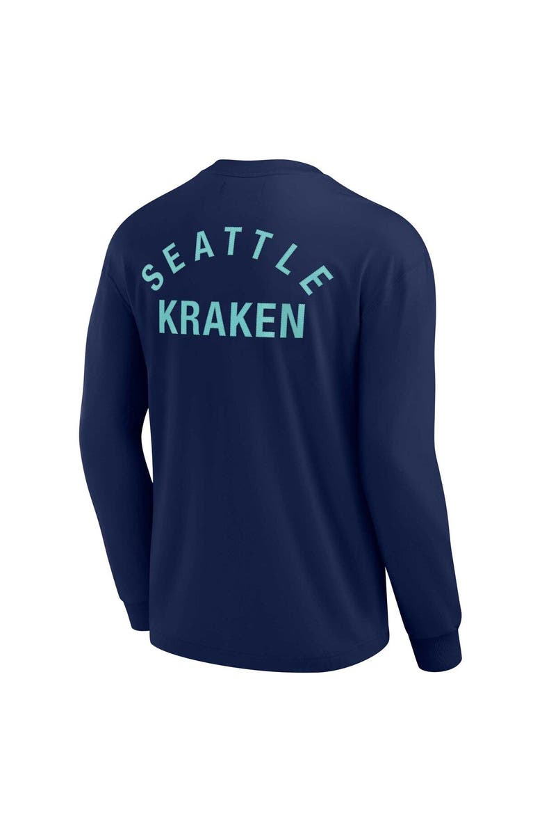 Fanatics Signature Unisex Fanatics Signature Navy Seattle Kraken Elements Super Soft Long Sleeve T-Shirt, Alternate, color, Navy