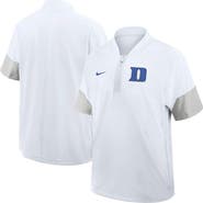 Nike Men's Nike White Duke Blue Devils 2025 Sideline Short Sleeve Quarter-Zip Coach Jacket
