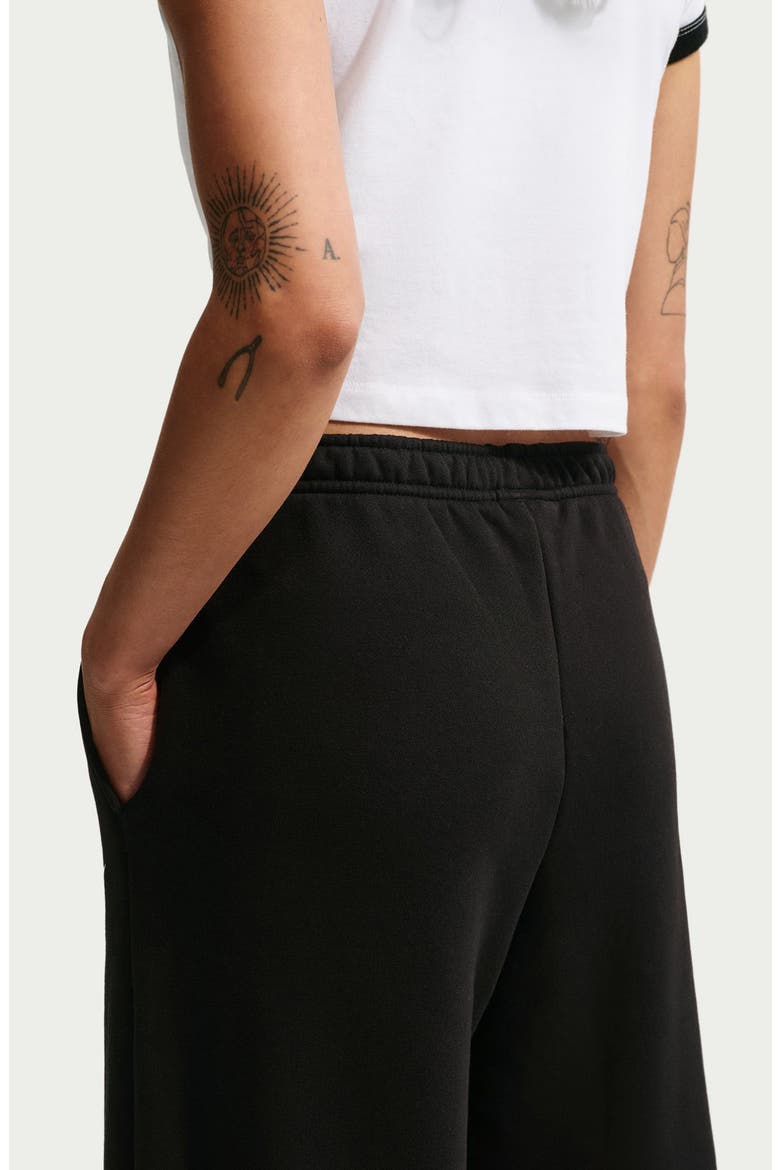 Studio Fleece Wide Leg Sweatpants, Alternate, color, TOTAL BLACK/ SAIL