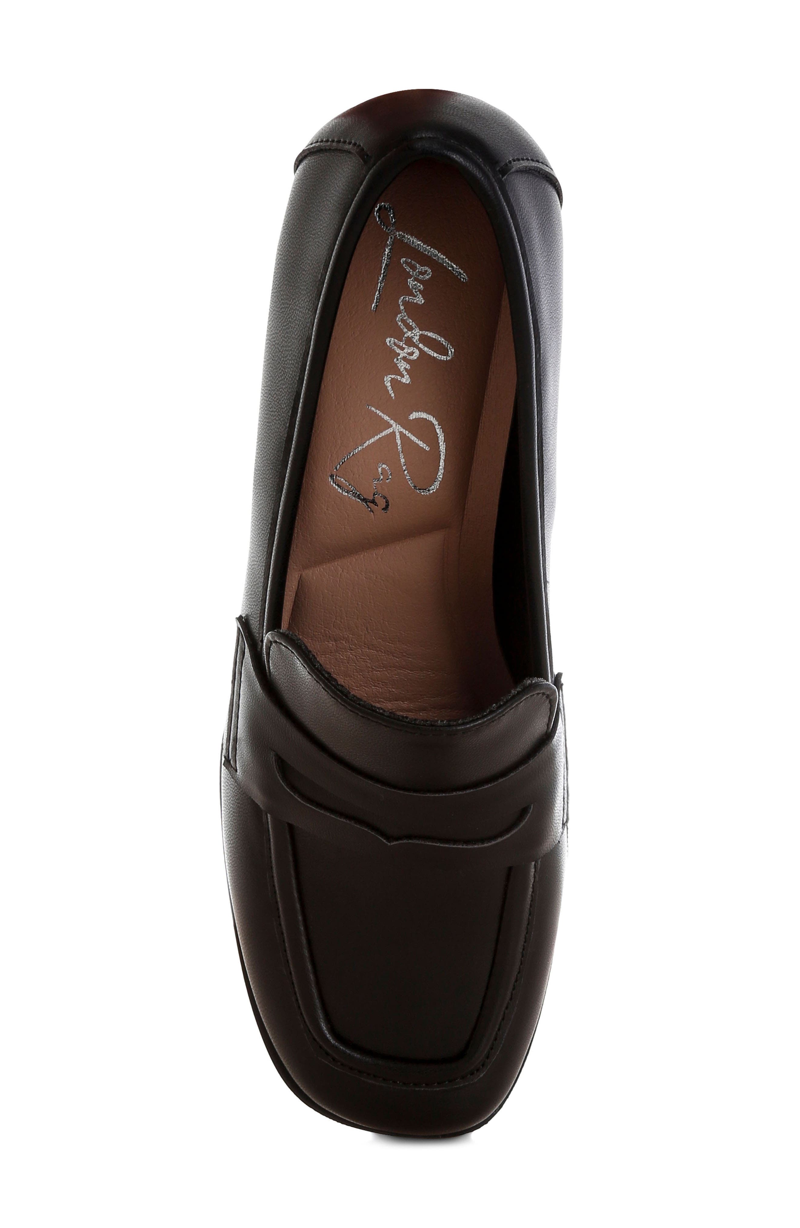 LONDON RAG Sutapa Penny Strap Flared Block Heel Loafer, Alternate, color, 