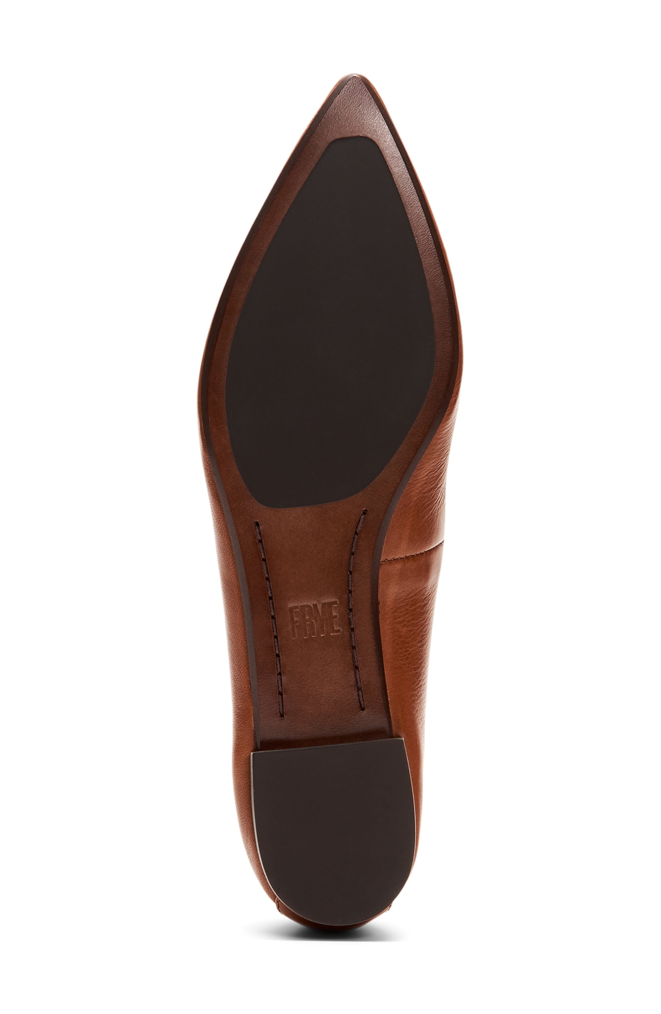 Sienna Pointy Toe Ballet Flat, Alternate, color, SADDLE POLISHED SOFT