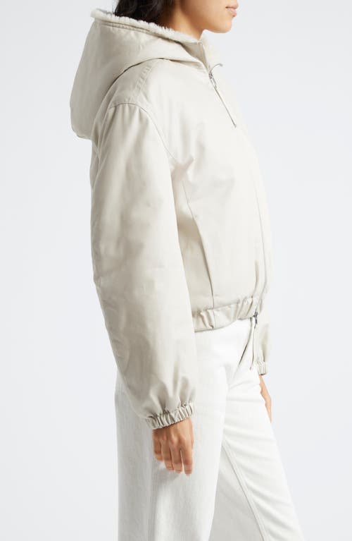 Vince Faux Fur Lined Bomber Jacket In Ceramic