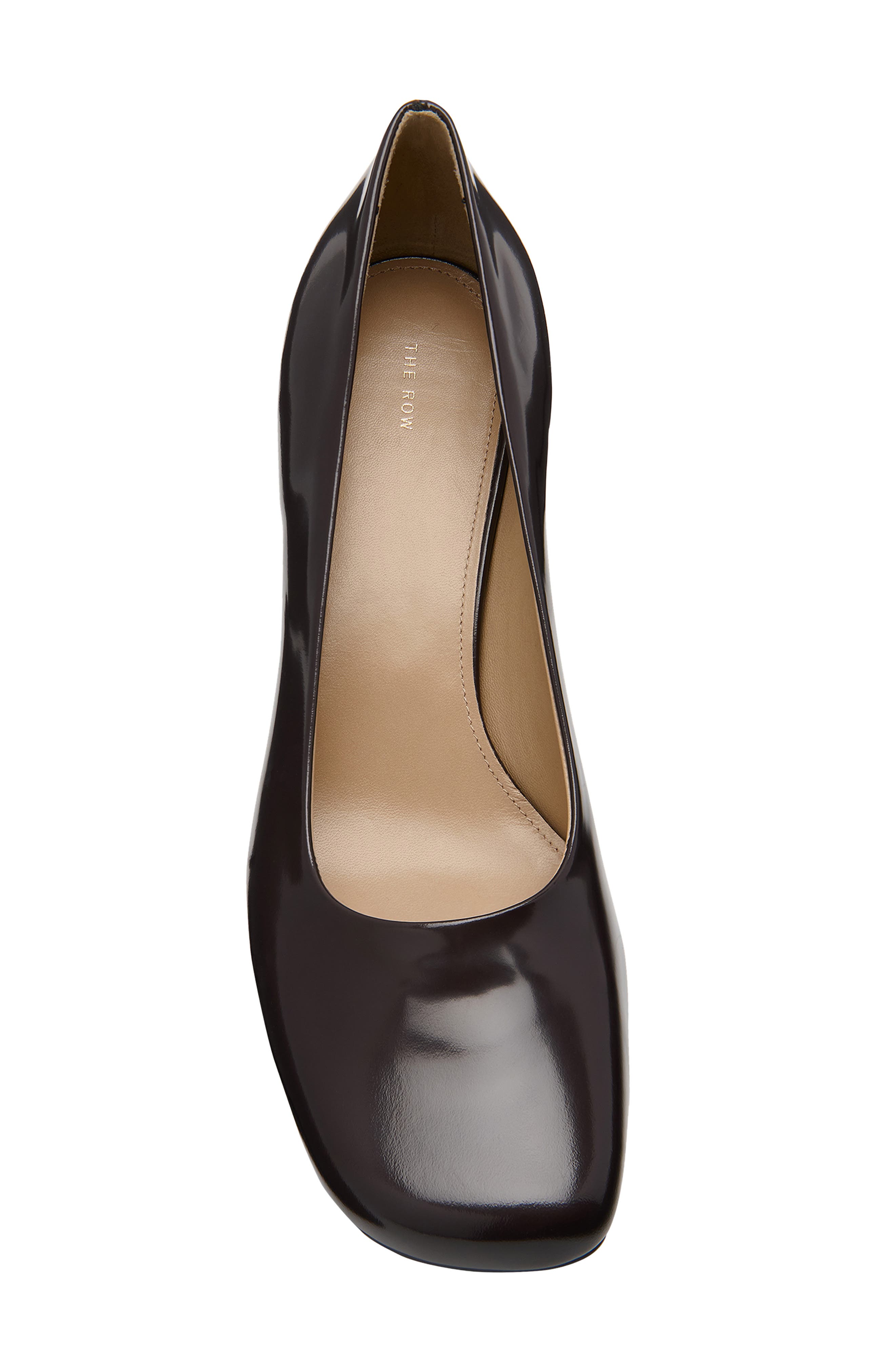 The Row Penelope Block Heel Pump, Alternate, color, Lacquer Brown