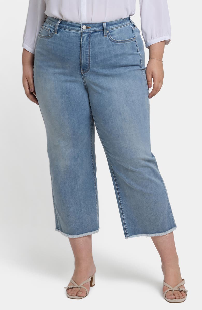 NYDJ Coco Cool Embrace<sup>®</sup> Frayed Crop Wide Leg Jeans, Main, color, Santiago Sea