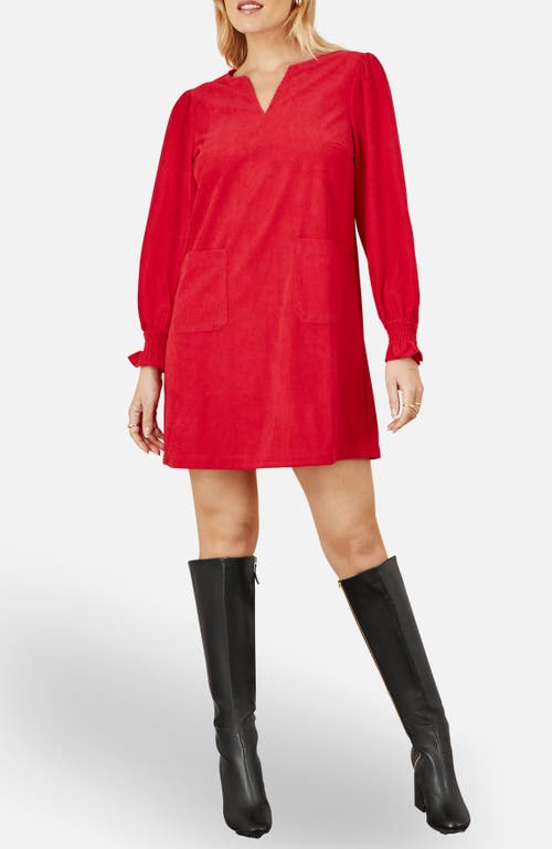 Yumi Long Sleeve V-neck Mini Dress In Animal Print