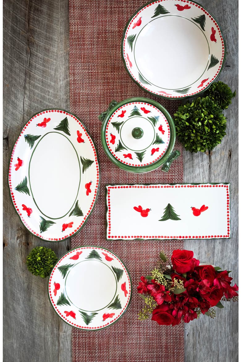 Uccello Rosso Stoneware Platter, Alternate, color, MULTI