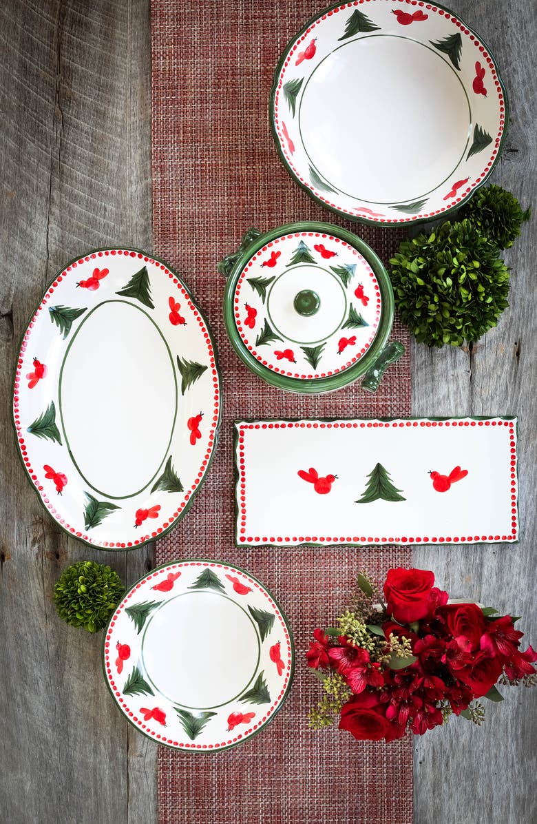 VIETRI Uccello Rosso Stoneware Platter, Alternate, color, 