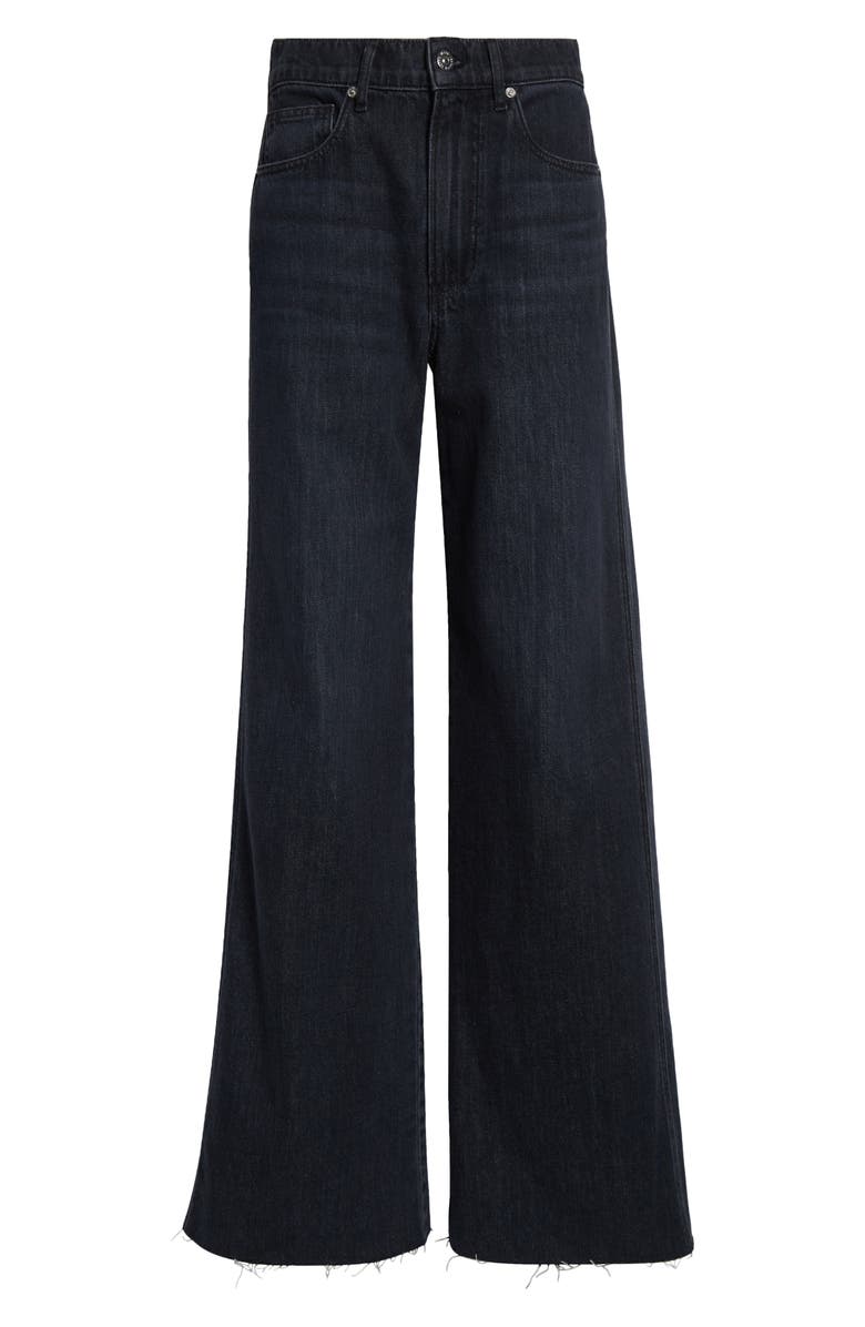 Veronica Beard Kasey Raw Hem Mid Rise Wide Leg Jeans, Alternate, color, Ash Onyx