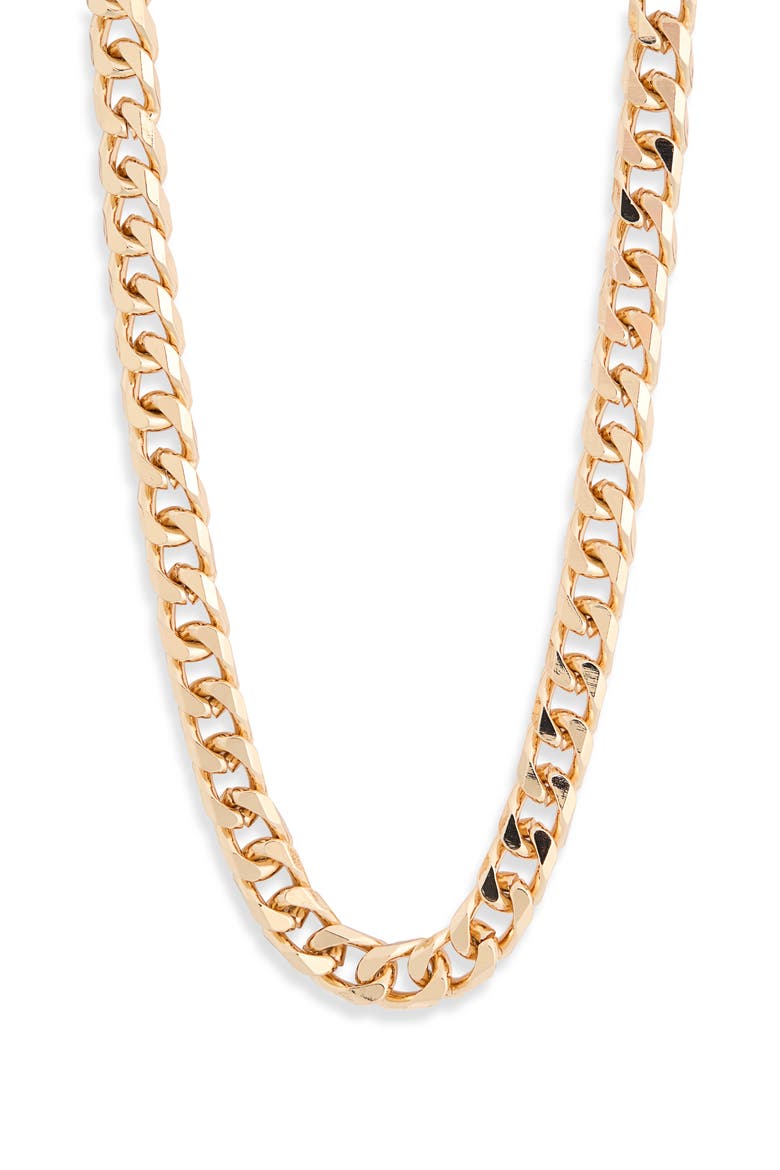 Curb Chain Necklace, Alternate, color, SHINY GOLD