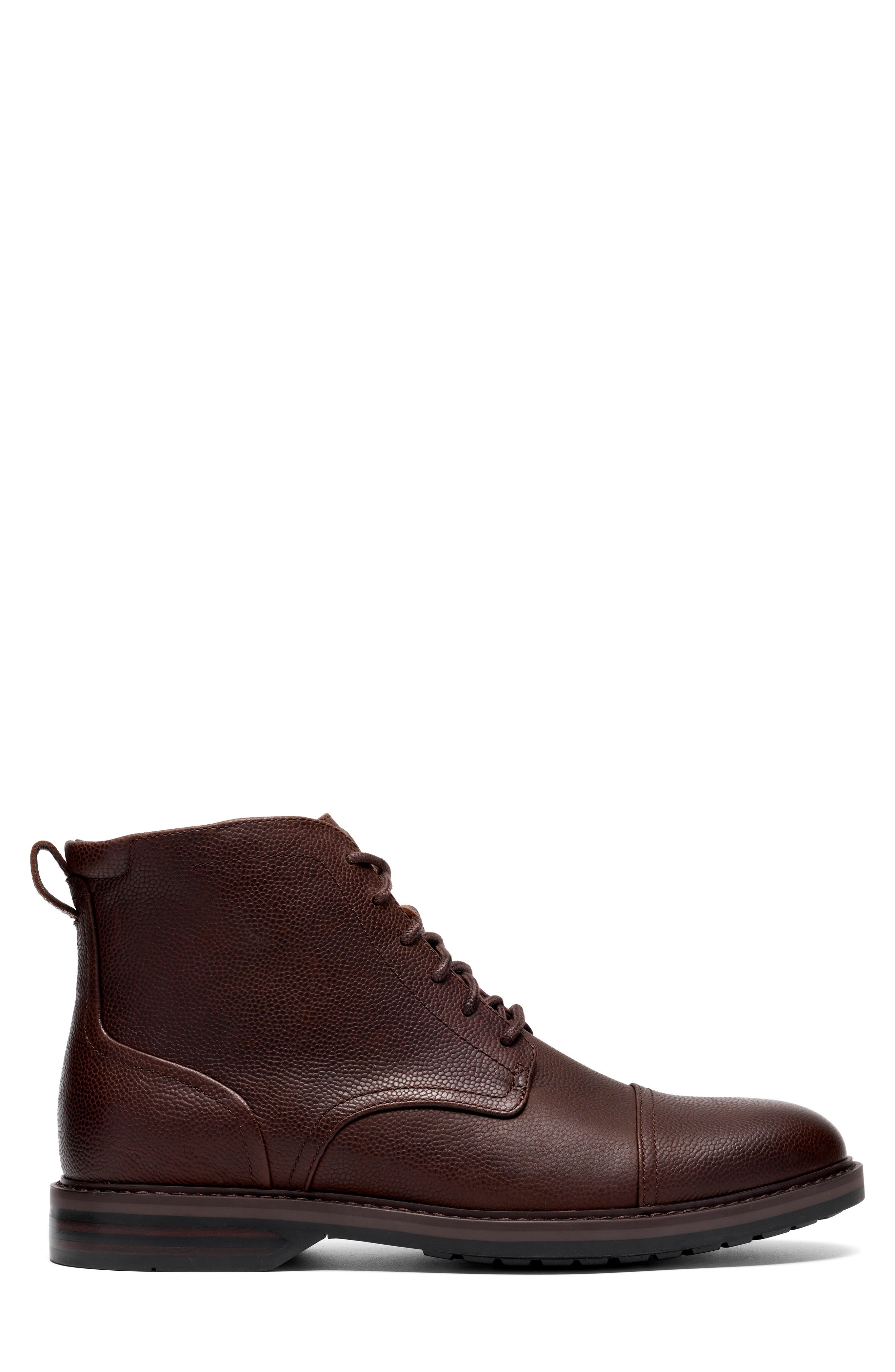 Aldwin Leather Cap Toe Boot, Alternate, color, BROWN LEATHER