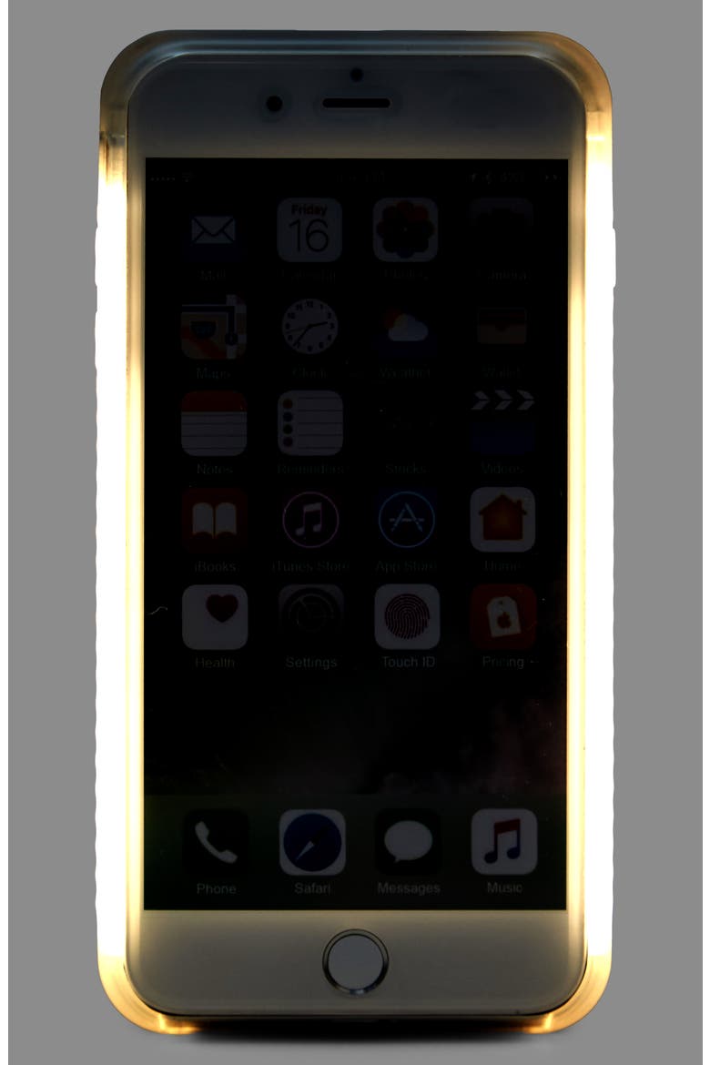 Duo Lighted iPhone 6/7/8 & 6/7/8 Plus Case, Alternate, color, BLACK MARBLE