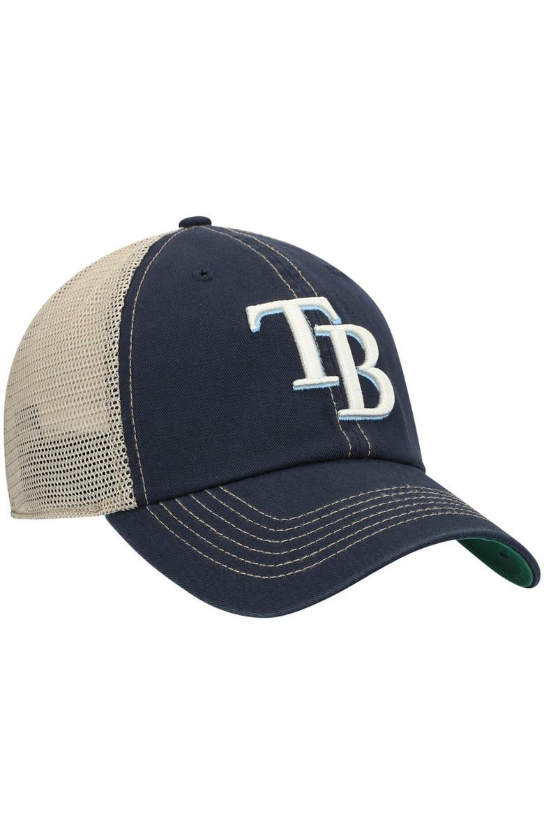 '47 Men's '47 Navy Tampa Bay Rays Trawler Clean Up Trucker Snapback Hat, Alternate, color, 