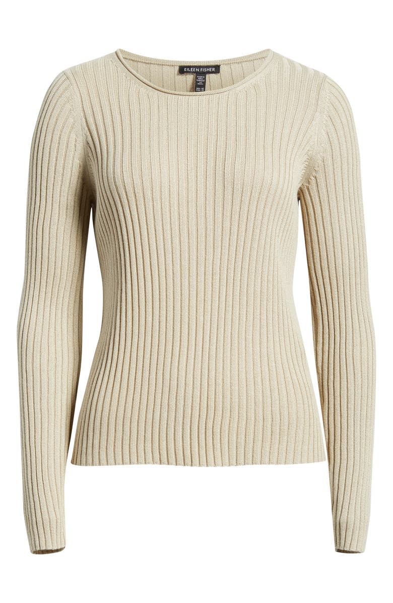 Eileen Fisher Rib Sweater, Alternate, color, Papyrus
