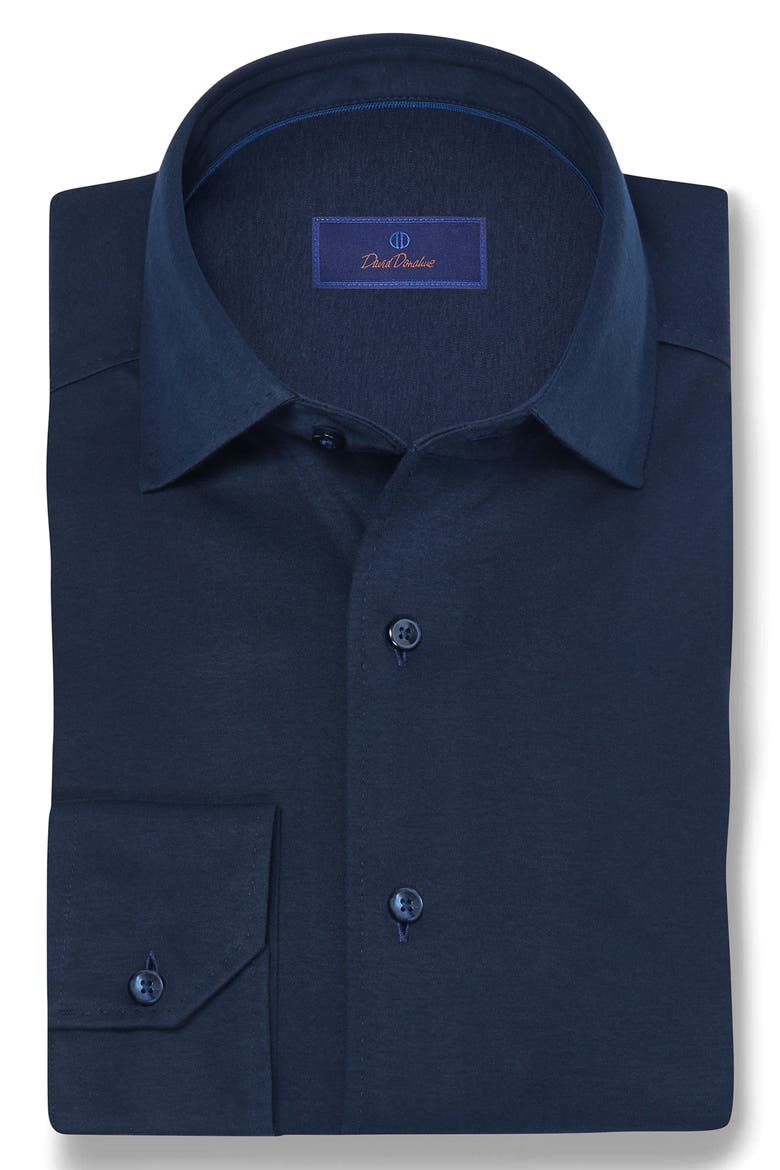 Cotton Knit Sport Shirt, Alternate, color, NAVY