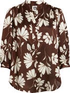 Anne Klein Floral Split Neck Top