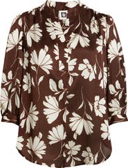 Anne Klein Floral Split Neck Top