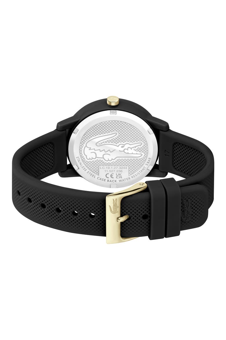 12.12 Silicone Strap Watch, 42mm, Alternate, color, BLACK