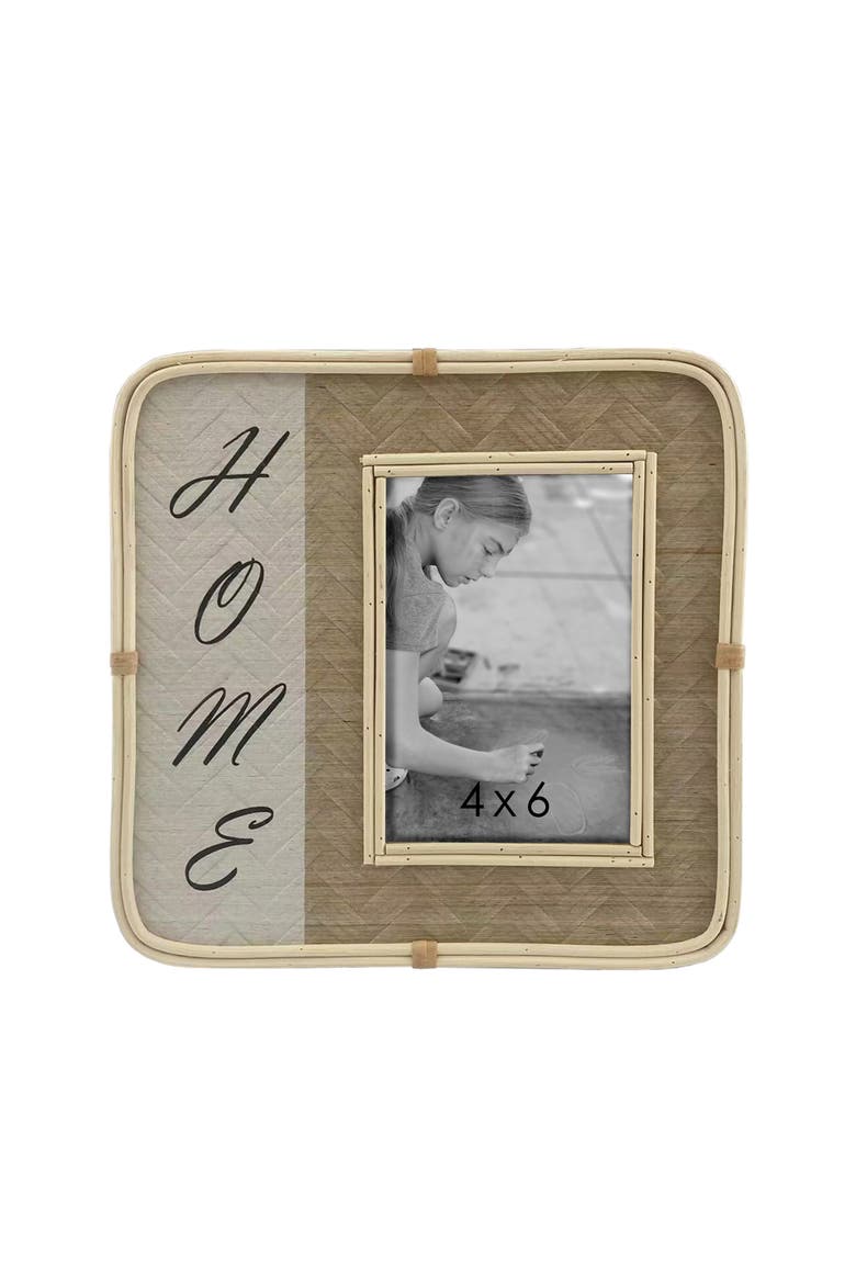 Home Rounded Weaving 4x6 Photo Frame, Main, color, Brown