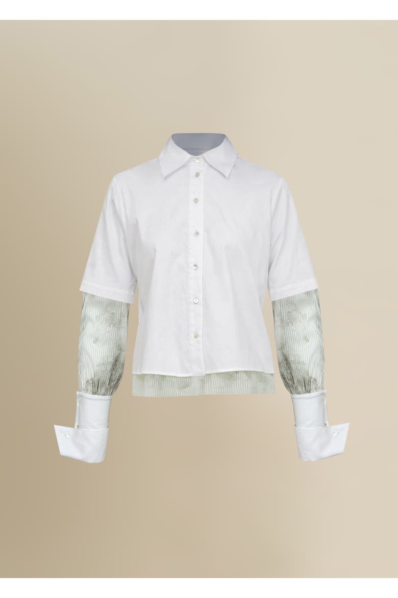 Aradia Collared Cotton Poplin Shirt, Main, color, White