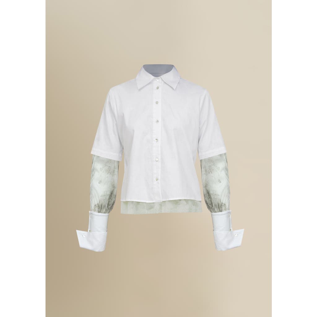 Contessa Mills Aradia Collared Cotton Poplin Shirt In White