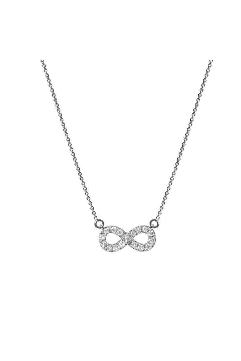 Aeries Infinity Diamond Necklace in 14K Gold, Main, color, 14K White Gold