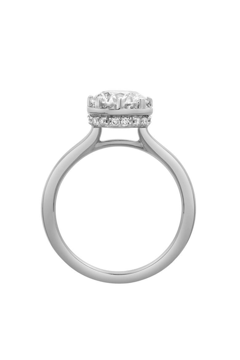 Tiarae 14K Gold Round Cut Lab Grown Diamond Cathedral Ring - 2 ct, Alternate, color, 14K White Gold