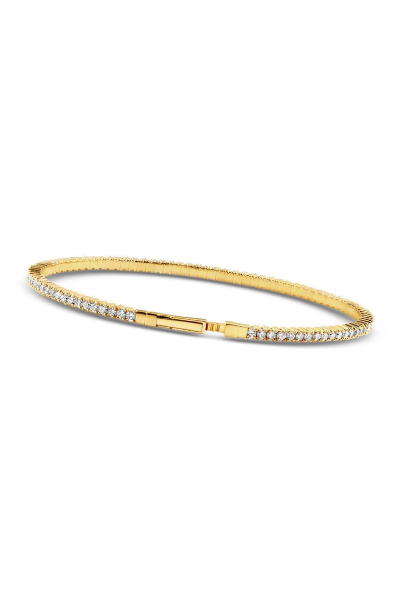 Bliss Diamond 2 - 10Ct TW Flexible Diamond Bangle Tennis Bracelet Lab Grown 14k Gold, Alternate, color, Yellow Gold - 2Ct