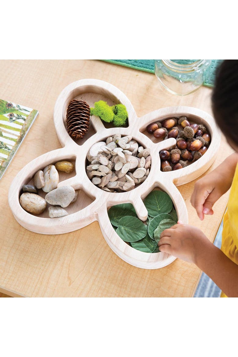 Loose Parts Organic Wooden Trays - Set of 3, Alternate, color, Beige