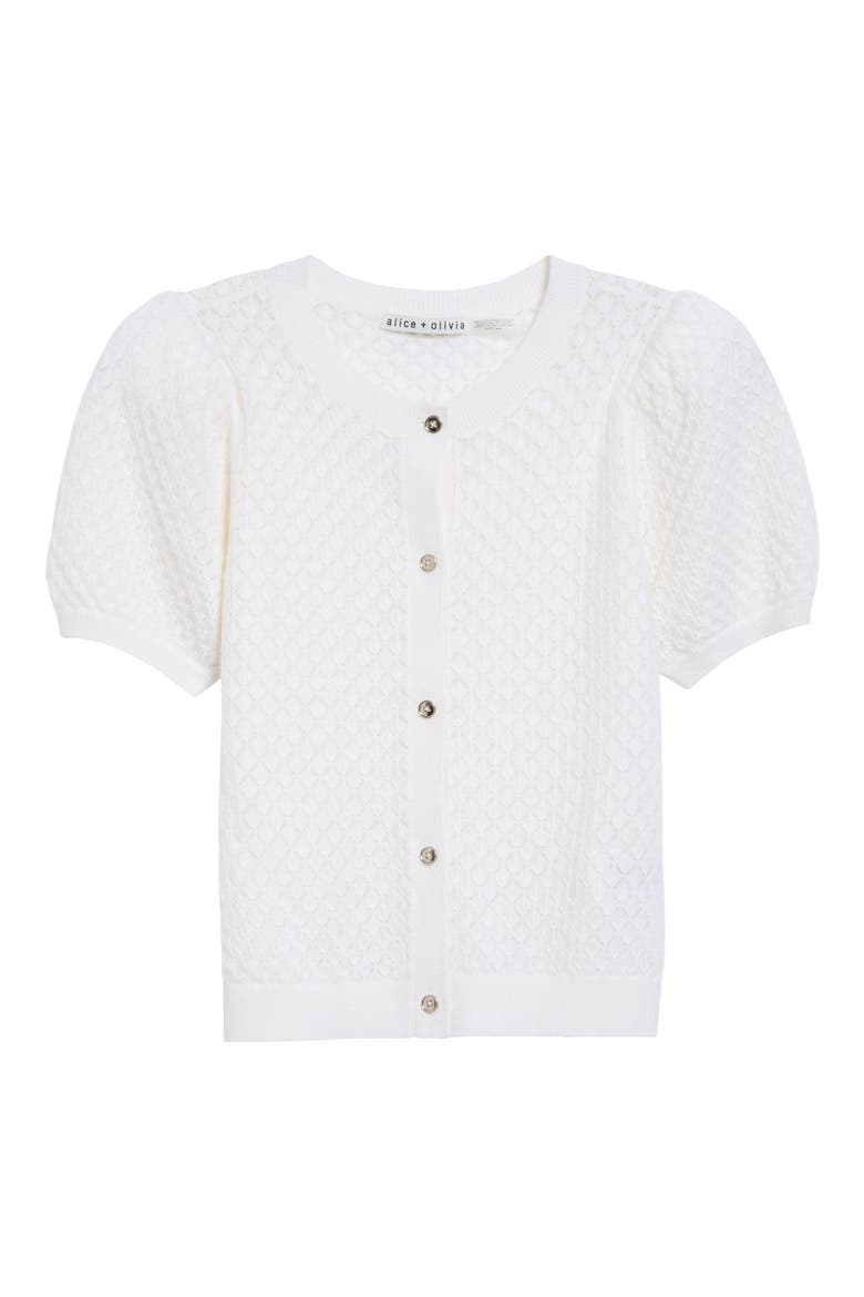 Sabine Puff Sleeve Cashmere Blend Cardigan, Alternate, color, SOFT WHITE