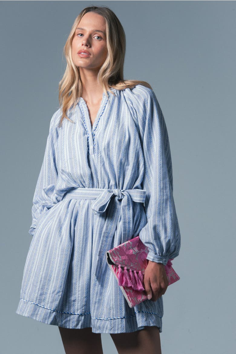The Taryn Dress, Alternate, color, Blue Tribal Stripe