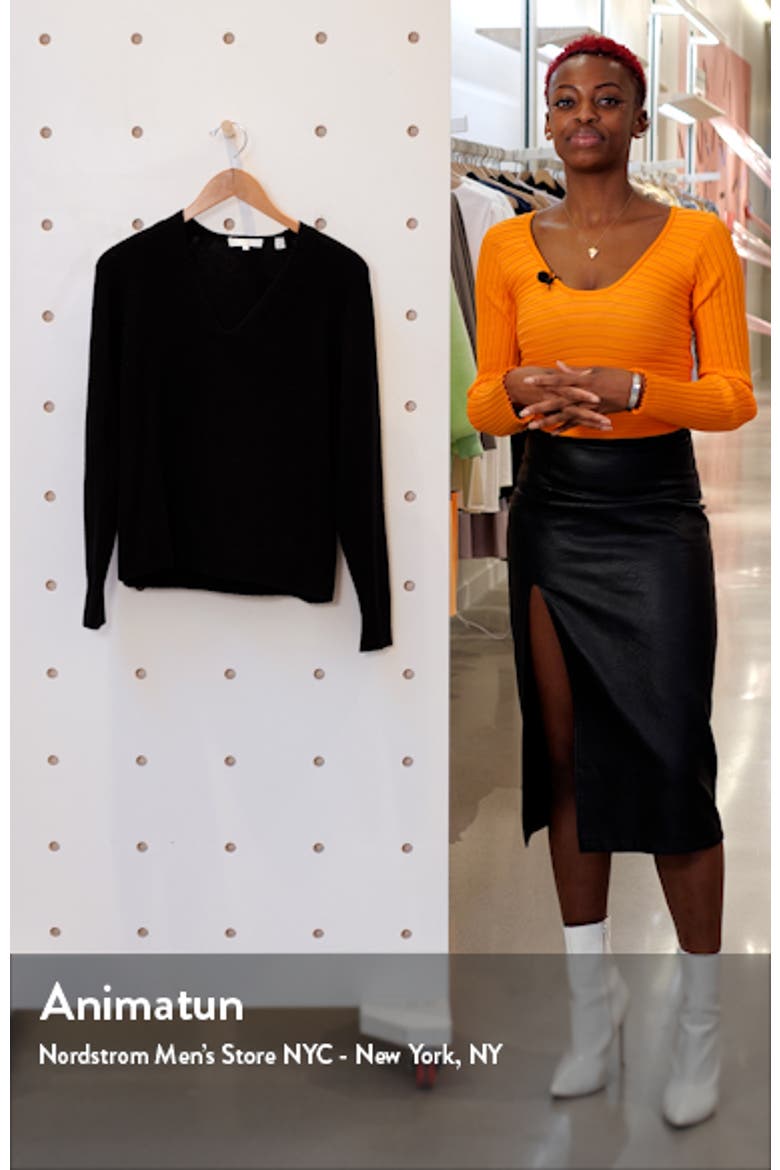 V-Neck Ribbed Wool & Cashmere Blend Sweater video