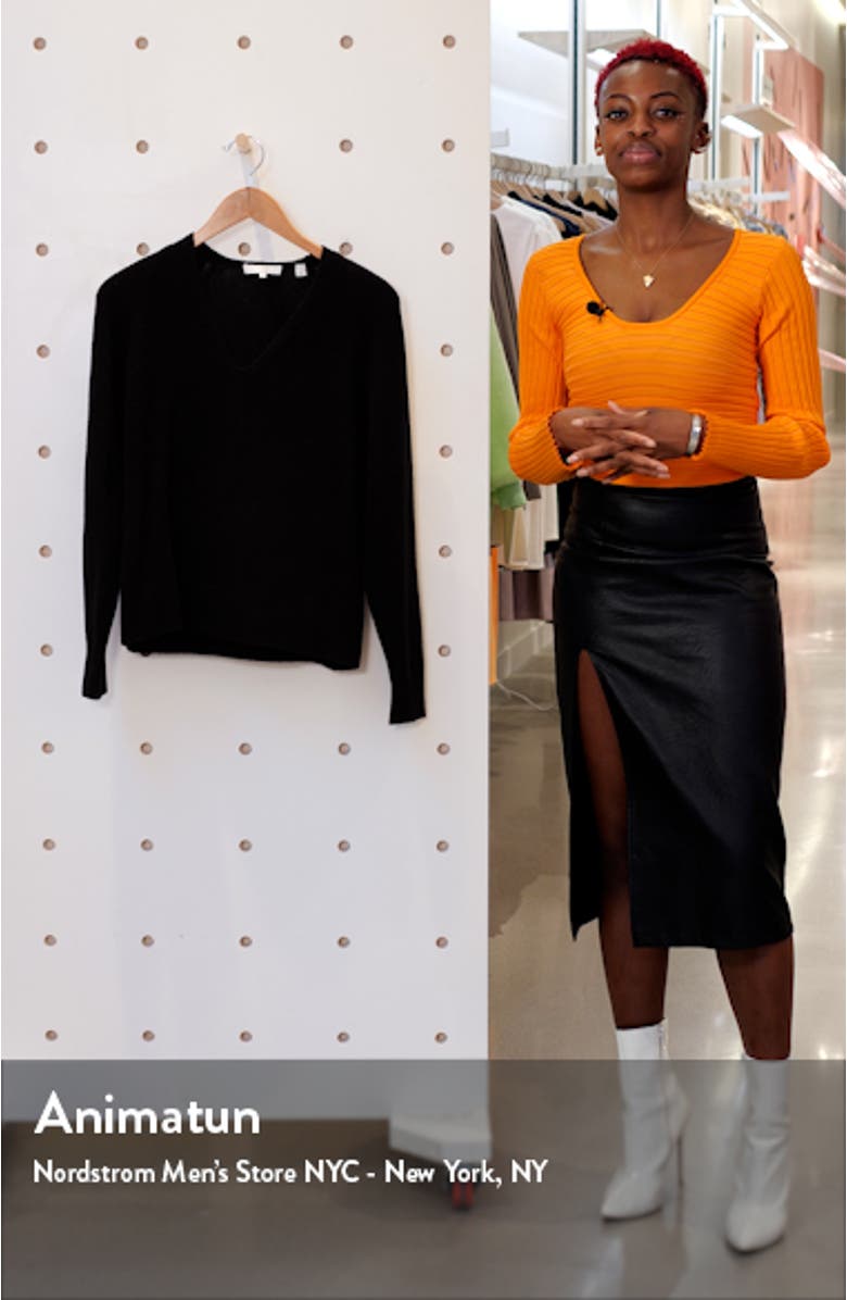 V-Neck Ribbed Wool & Cashmere Blend Sweater, sales video thumbnail