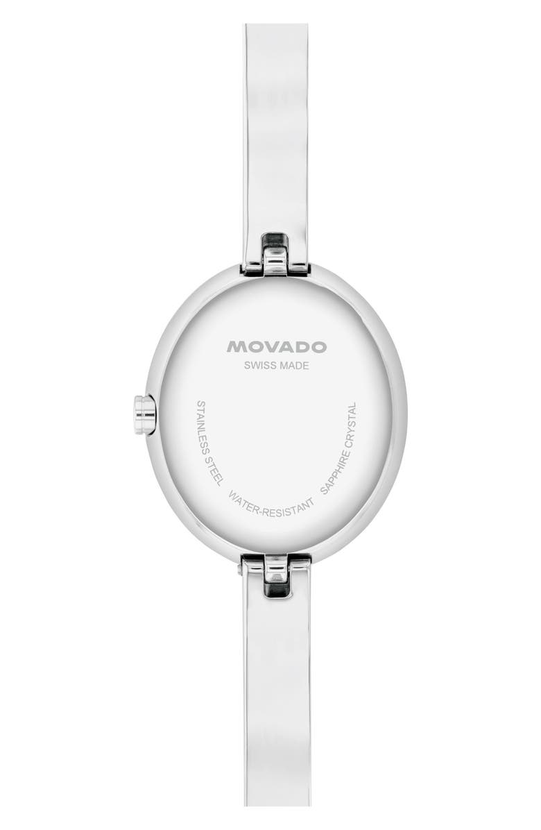Movado Museum Oval Bangle Watch, 22mm x 26mm, Alternate, color, Blue Dial