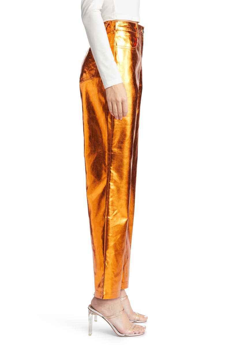 Amy Lynn Shiny Straight Leg Pants, Alternate, color, Bronze