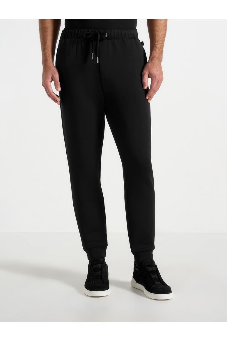 Neoprene Minimal Tapered Fit Cuffed Joggers, Alternate, color, Black