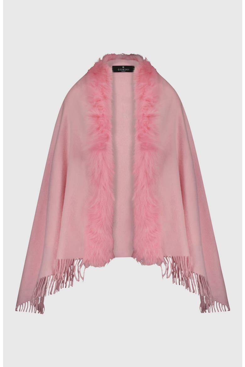 Cashmere Stole With Trim, Alternate, color, LIGHT PINK