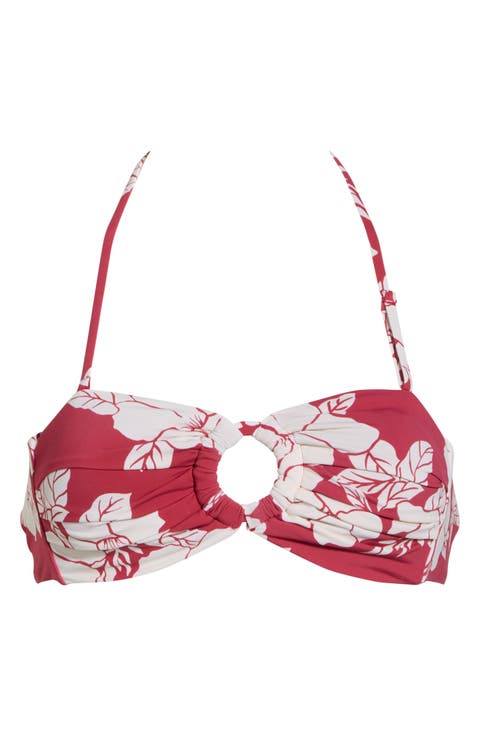 Hibiscus Hideaway Ring Bandeau Bikini Top