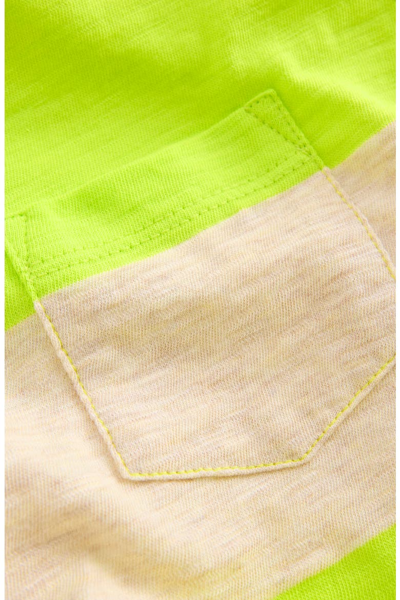 Kids' Everyday Stripe Pocket Cotton T-Shirt, Alternate, color, LOVE BIRD / OATMEAL MELANGE